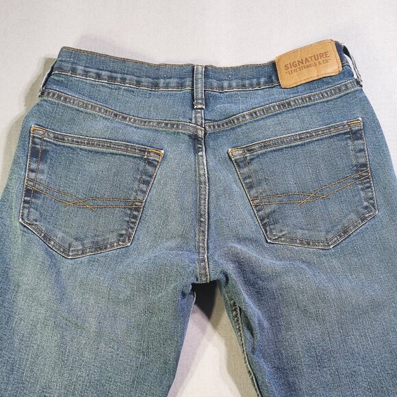 Signature by Levi Strauss S51 jeans men's size W29XL30 hard washed blue straight - Picture 4 of 15